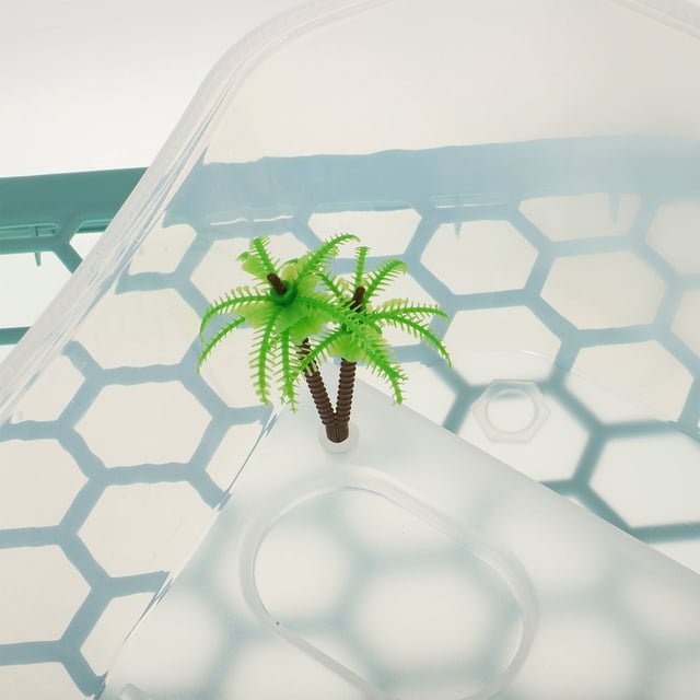 NUOLUX 1 Set of Turtle Tank Habitat for Small Animals in Blue Color