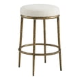 thumbnail image 4 of Lalia Modern Upholstered Backless Counter Height Bar Stool with Metal Frame, Matte Gold, 4 of 9