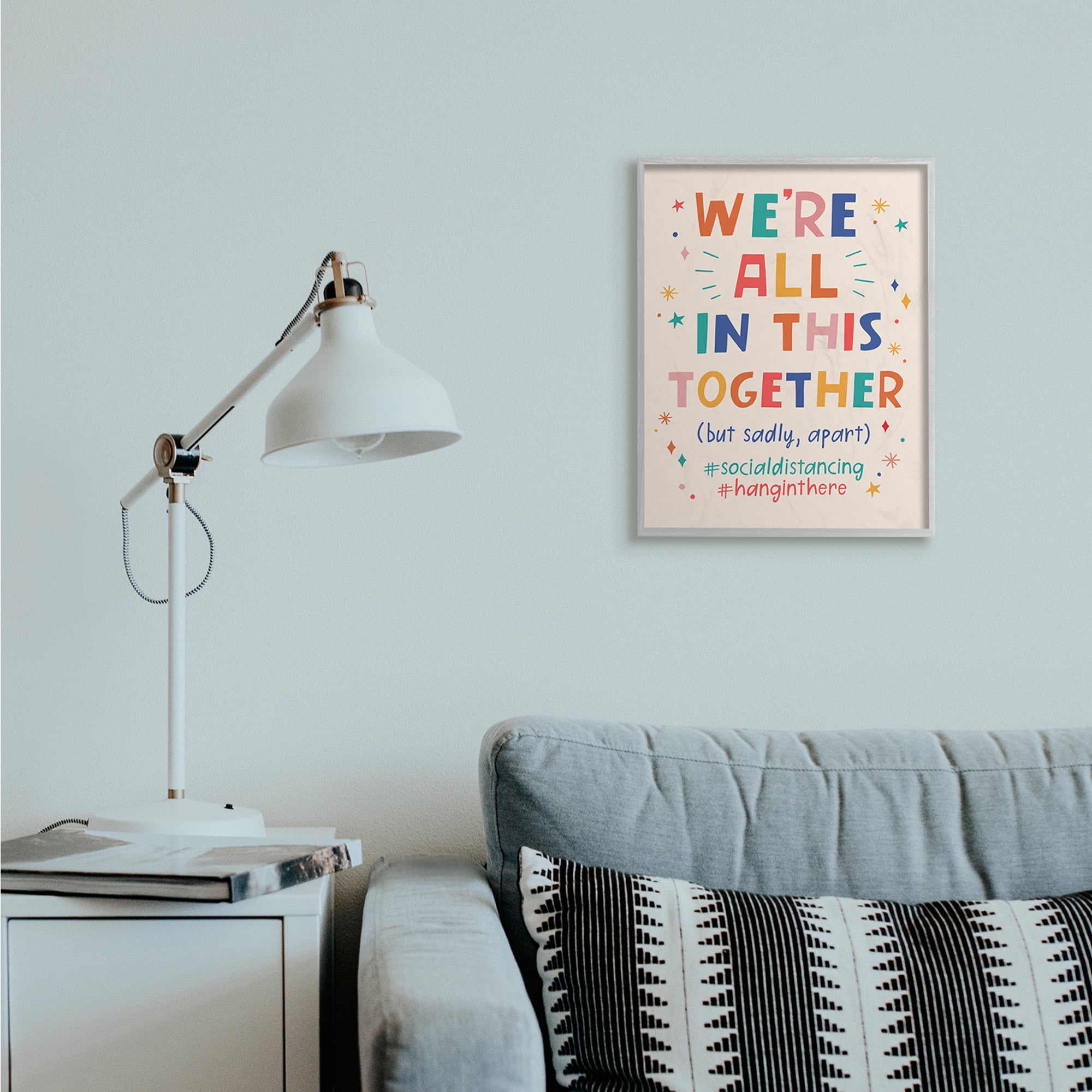 Stupell Industries All in Together But Apart Social Distancing Phrase Designed by Nina Seven