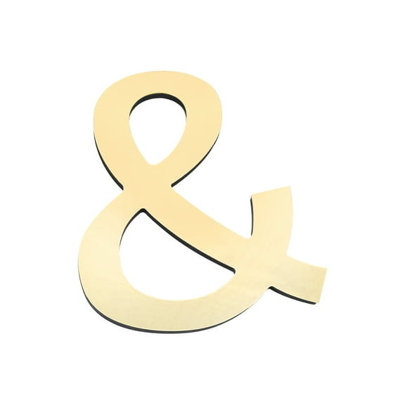 Uxcell 7.87 Inch 3D Acrylic Alphabet Mirror Wall Stickers Symbol & Self Adhesive Letter Sign for Home Decoration Light Gold