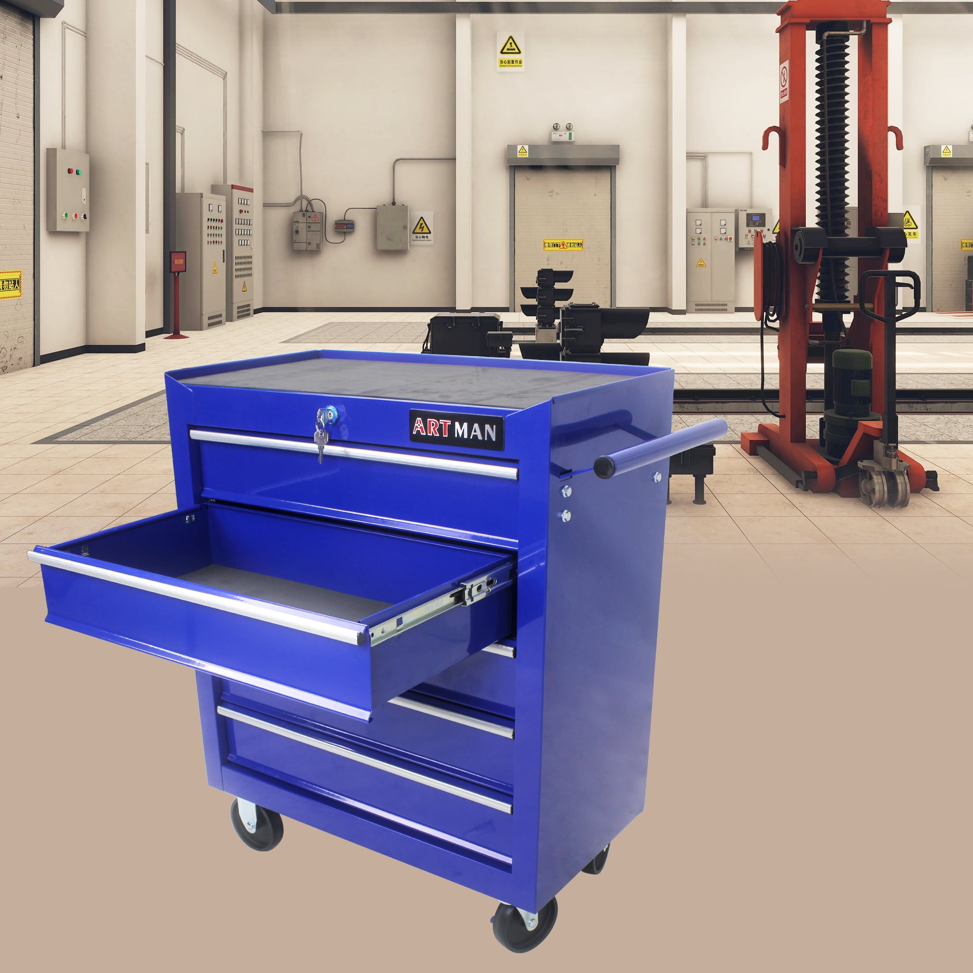 ARTMAN 5 Drawer Rolling Steel Tool Chest, ,with 4 Wheels and Locking System ,Tool Storage Cabinetfor Garage Workshop
