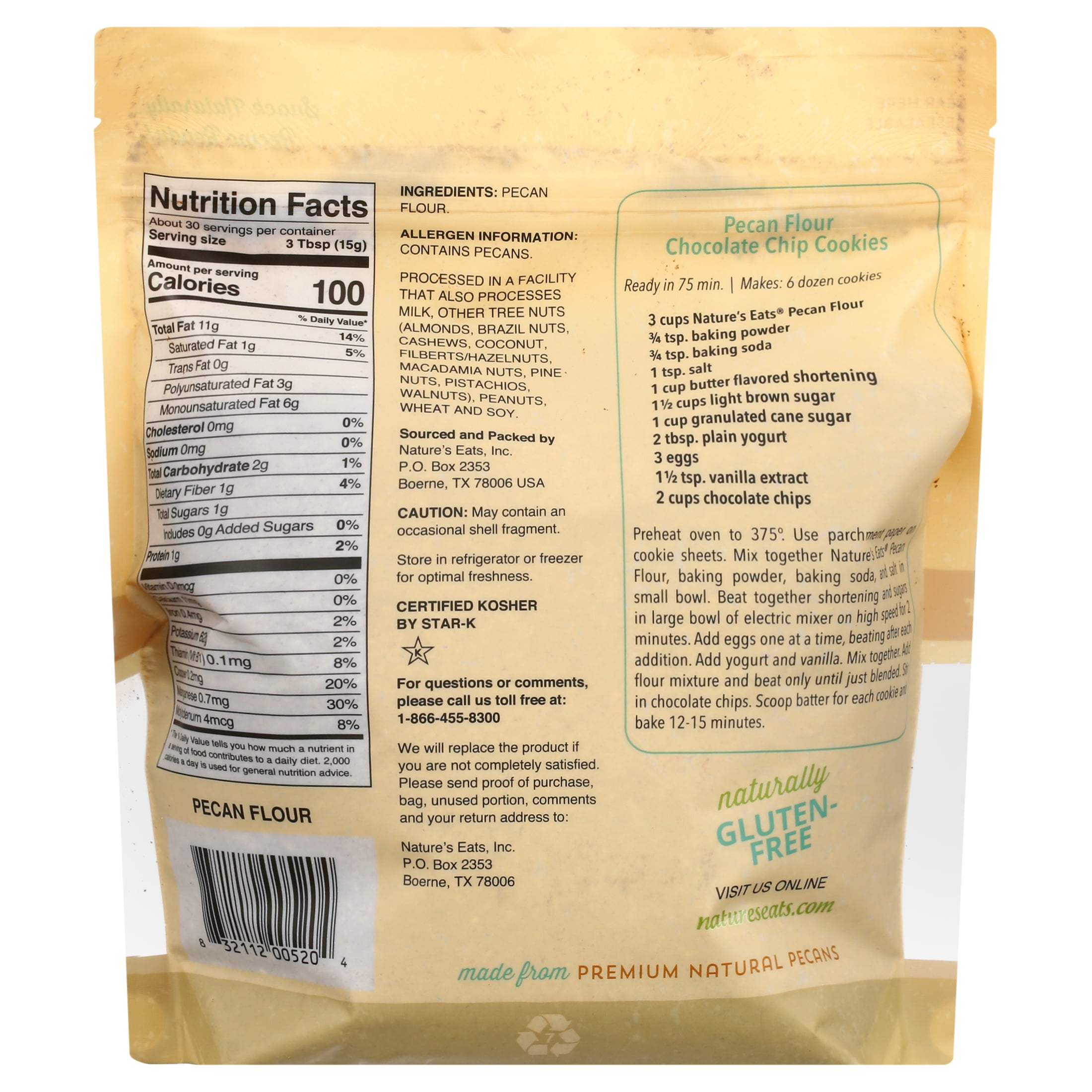 (5 pack) Nature’s Eats Finely Ground Pecan Flour - Gluten-Free, Keto & Paleo Friendly, Non-GMO, 16 oz