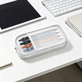 thumbnail image 5 of Double Layer Large Capacity Pencil Case,Fashion Aesthetic Canvas Stationery Bag for Make-up Brush & Stationery Supplies Storage,Office Desk Organizer Bag,White, 5 of 7