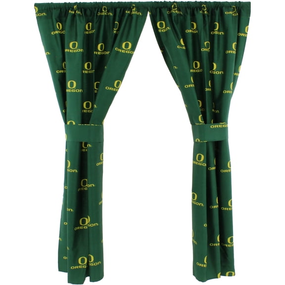 Oregon Ducks 100% Polyester, 63" Curtain Panels, Set of 2