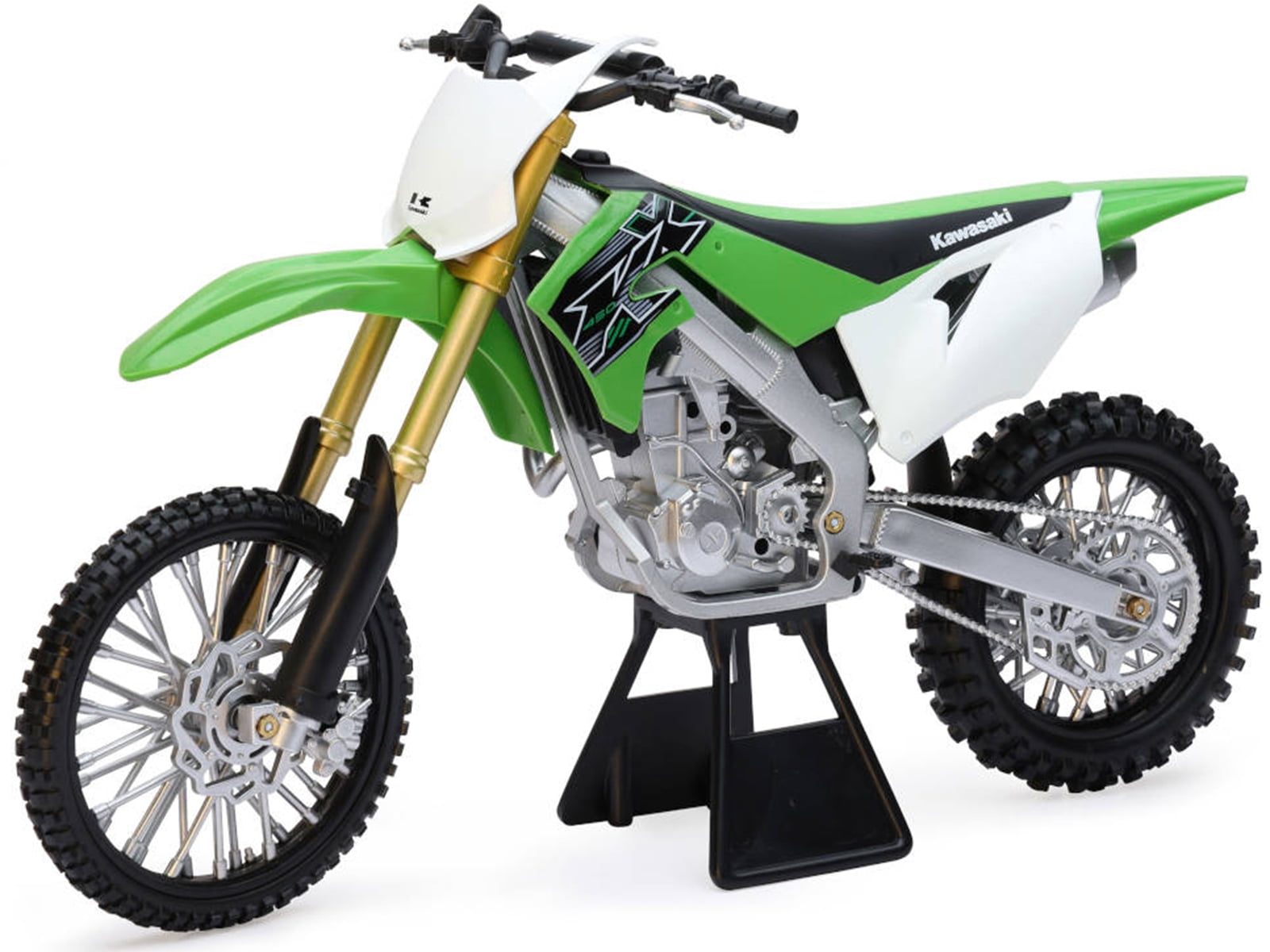 2019 Kawasaki KX 450F Dirt Bike Motorcycle Green and White 1/6 Diecast Model by New Ray
