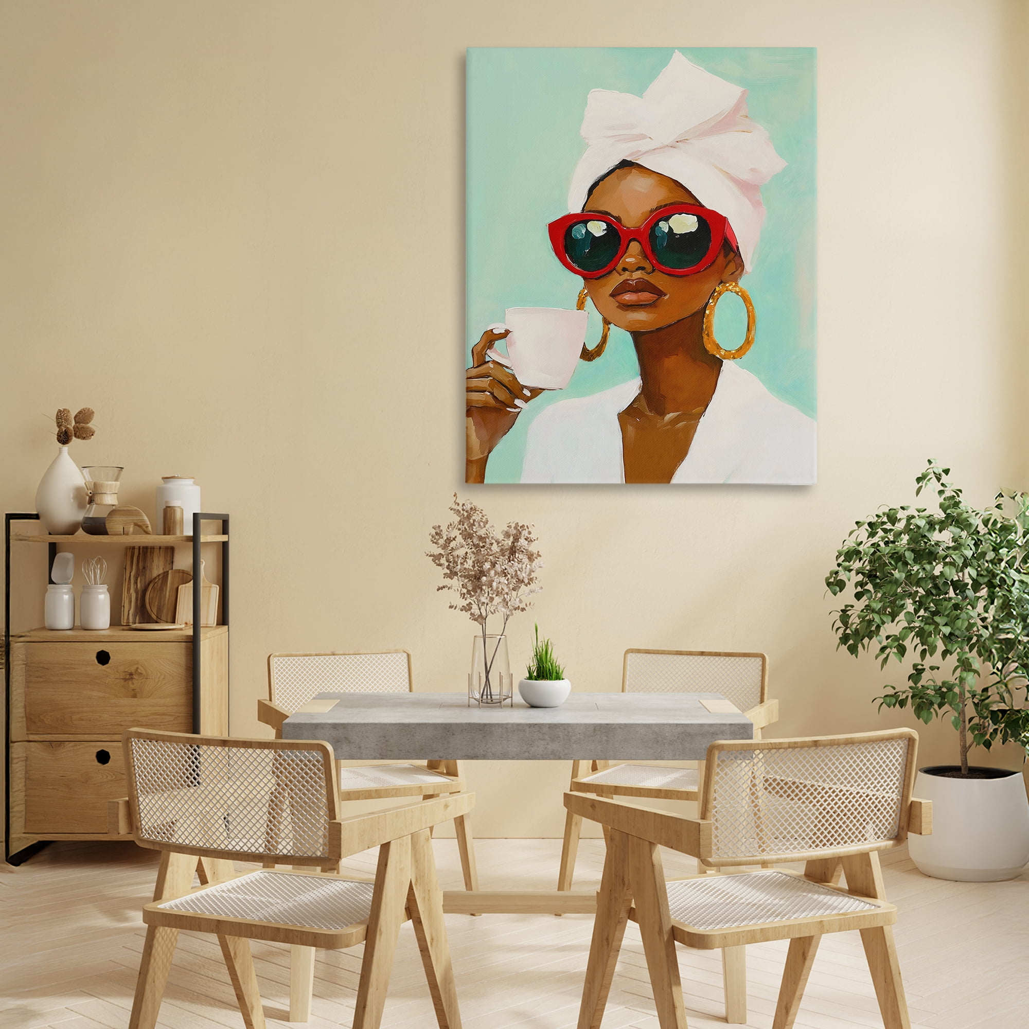 Stupell Industries Coffee Lover in Red Sunglasses Canvas Wall Art, design by The Prints Vibe