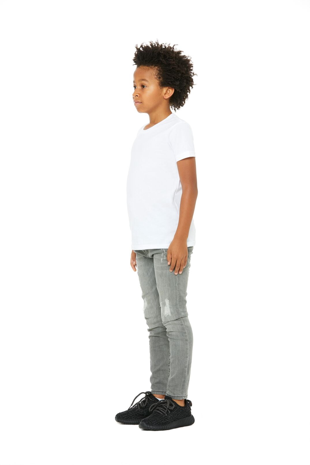 BELLA+CANVAS Youth Short Sleeve Personalized T-Shirt, Create Your Own Designs, White, Youth XL, Unisex