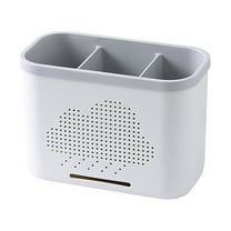 Piwvid Kitchen Utensil Holder for Countertop, Multifunctional Draining Chopstick Cage, Double Ventilation Holes, Wall Mounted Storage Organizer Caddy, Tableware Spoon Forks Storage Box