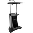 thumbnail image 4 of BOBOKY  Sit-to-Stand Rolling Adjustable Height Laptop Cart with Storage, Engineered Wood, Rectangular, 22" D x 16" W x 46" H,Black Graphite, 4 of 8