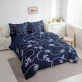 thumbnail image 3 of Manfei Anchor Wheel 7pcs Bedding Comforter Set,Nautical Theme Queen Bedding Sets Super Cozy,Geometric Lines Queen Sheet Sets,Ultra Soft Sea Bedroom Decorative,Reversible, 3 of 7