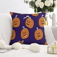 thumbnail image 2 of Halloween Pumpkin Throw Pillow Cases Evil Pumpkin Pillow Cover Sofa Bed Throw Cushion Cover for Living Room Decoration,18x18 Inch (2Pcs), 2 of 6