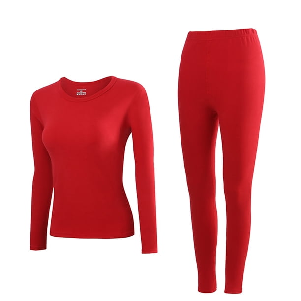 Jumpingount Conjunto de ropa interior térmica, camisa de fondo de cuello a prueba de frío, monos cálidos elásticos de manga larga conjuntos de ropa rojo 2 Jumpingount AP013834-02