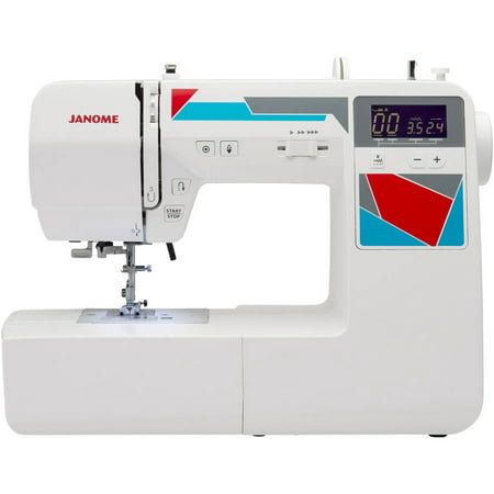 Janome MOD-100 Computerized Sewing Machine w/ 100-Stitches, LCD SCreen, Built-In Needle Threader, 7 One-Step Buttonholes and (Best Computerized Sewing Machine)
