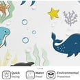 thumbnail image 4 of Kid Tropical Ocean Shower Curtain, Colorful Cute Cartoon Dolphin Starfish Coral Printing Bathroom Curtain Home Decor Waterproof Fabric Machine Washable with 12 Hooks, 4 of 6