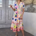thumbnail image 2 of WILLBEST Vestido Verano 2025 Primavera/Verano Ocio Bohemio Vacaciones Talle Alto Geométrico Color Contraste Vestido Hijo, 2 of 4