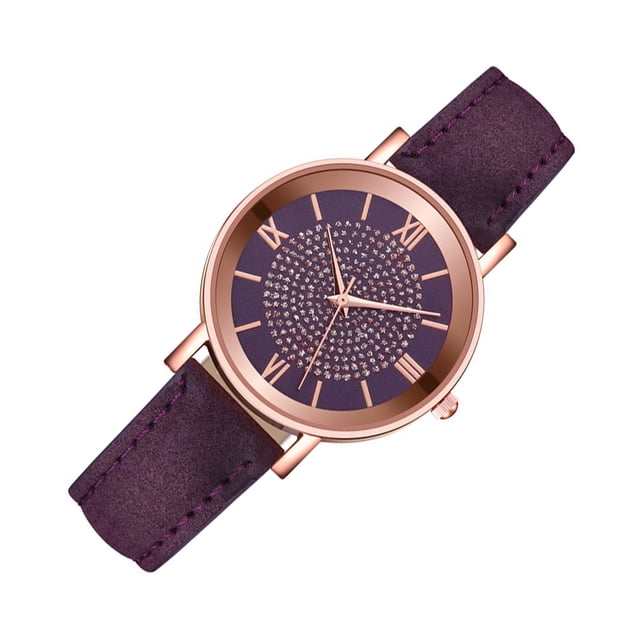 ZheElen Easy-to-read Ladies Quartz Watch Fashionable And Reliable Analog Display purple 1Set