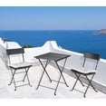 thumbnail image 2 of ENYOPRO Outdoor Patio Folding Chair Set, 3 PCS All-weather Rattan Bistro Set, Deck Dining Set Square Table with 2 Cushioned Chairs, Wicker Conversation Furniture Set, for Garden Back Balcony, B809, 2 of 11