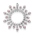 thumbnail image 4 of Diamond2Deal 14K White Gold Ruby and Diamond Snowflake Chain Slide Pendant for Women (L- 0.72 inch, W- 0.72 inch), 4 of 6