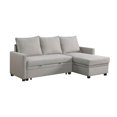 thumbnail image 6 of 77.7" Polyester Fabric Reversible Modern Sleeper Sectional Sofa Bed-Light Gray, 6 of 14
