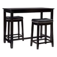 thumbnail image 1 of Linon Claridge Wood Three Piece Counter Dining Set Faux Leather Seats in Black, 1 of 11