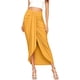thumbnail image 1 of Falda drapeada asimétrica elástica de cintura alta para mujer Amarillo G Amarillo G Xishao ropa, 1 of 2