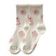 thumbnail image 1 of 1 par de calcetines de oso para mujer, estampado bonito y dulce de dibujos animados, estilo pijo, poliéster, medio alto, rosa, tipo 7, 1 of 5