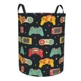thumbnail image 2 of Balery Retro Video Game Round Laundry Basket with Handles Waterproof Freestanding Laundry Hamper for Clothes Toys in the Dorm and Family-Small, 2 of 8