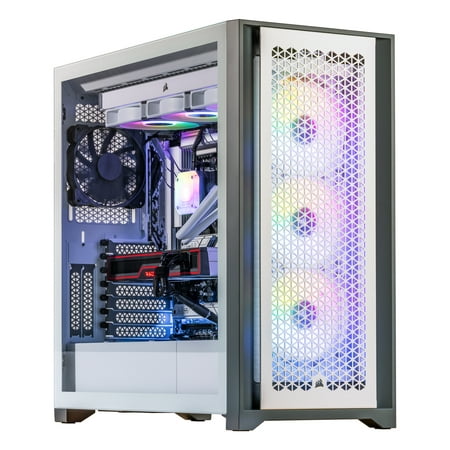 Velztorm White Aciex 3D Gaming Desktop PC (AMD Ryzen 9 7950X3D 16-Core 4.20GHz, Radeon RX 6800 XT 16GB, 16GB DDR5, 1TB PCIe SSD, 360mm AIO, RGB Fans, 1000W PSU, WiFi 6, Win10Home) VELZ0078