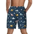 thumbnail image 2 of Haiem Modern Modern Excavator Mens Swim Trunks with Compression Liner 2 in 1 Swimming Shorts Stretch Swimwear Quick Dry,Board Shorts-Small, 2 of 9