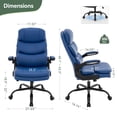 thumbnail image 2 of Ergonomic Office Chair High Back with Lumbar Support, PU Leather Desk Chair, Adjustable Height & Flip-Up Armrests, Swivel Rolling Wheels for Home Office, Computer Gaming Chair (Blue), 2 of 6