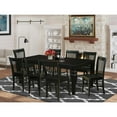 thumbnail image 4 of East West Furniture Logan 9-piece Wood Table and Dining Chairs in Black, 4 of 4
