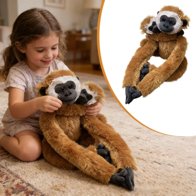 Fwttom Peluche Jouet Mignon Singe Gorilles Poupée Parent-Enfant