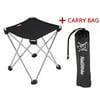 "Camping Stool, Folding Camp Mini Fishing Chair for Hiking, Garden, Outdoor Portable Aluminum Chair with Carrying Bag, 9.8"" x9.8"", Black"