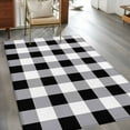 thumbnail image 3 of Rectangle Area Rug 4x6ft, Black White Buffalo Plaid Non-Shedding Washable Area Rug, Modern Minimalist Checkered Non Slip Low-Profile Rugs for Living Room, Bedroom Dining Room, 3 of 9
