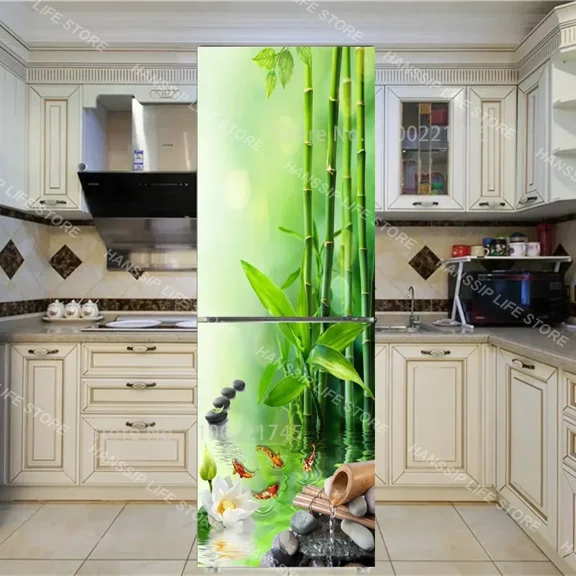 Customized Delicious Fruit Dessert Refrigerator Door Mural Sticker Waterproof PVC Kitchen Closet Fri