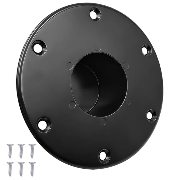 RV Table Base Mount, Heavy Duty Aluminum Pedestal for Boat and Camper Tables, Black Flush Support, Sturdy Yacht Leg Socket, Long-lasting, Corrosion Resistant, Easy Installation