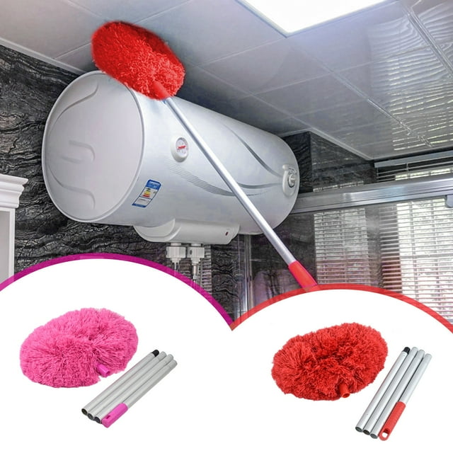 Plumero para Ventilador de Techo, Cabezal de Limpieza de Microfibra, Extensión de Aluminio, Alcance de 55,12 Pulgadas, Lavable y Desmontable, Multisuperficie, para Oficina En Casa, Juego de 1 Pieza