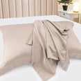 thumbnail image 4 of PiccoCasa Piccocasa Fundas de Almohada de Satén Sedoso 2pcs 20x26 pulgadas Color Beige Claro, 4 of 7