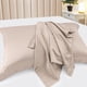 thumbnail image 4 of Juego de fundas de almohada de satén PiccoCasa, 2 fundas de almohada de satén sedoso, tamaño Queen, color marrón claro, 4 of 7