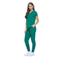 thumbnail image 2 of Women's Essential Scrub Set Cool Stretch Jogger Scrub Top and Pant (XX-Large, True Hunter Green), 2 of 6