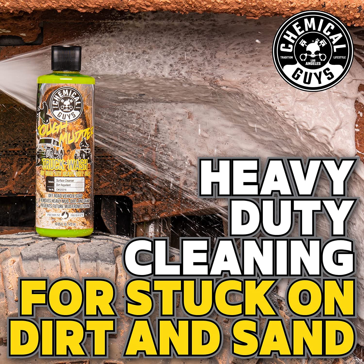 Chemical Guys CWS20264 Tough Mudder Foaming Truck, Off Road, ATV and RV Heavy Duty Wash Soap,(Works with Foam Cannons, Foam Guns or Bucket Washes), 64 fl oz (Half Gallon), Lemon Scent