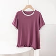 thumbnail image 2 of XuJwPNcy Pajamas Top for Women Sleep T-Shirt Crew Neck Short Sleeve Sleepwear Soft Pjs Tshirts Loose Comfy Lounge Shirt, 2 of 6