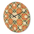 thumbnail image 3 of Designart 'Floral Retro Pattern XIV' Mid-Century Modern Wood Wall Clock, 3 of 5