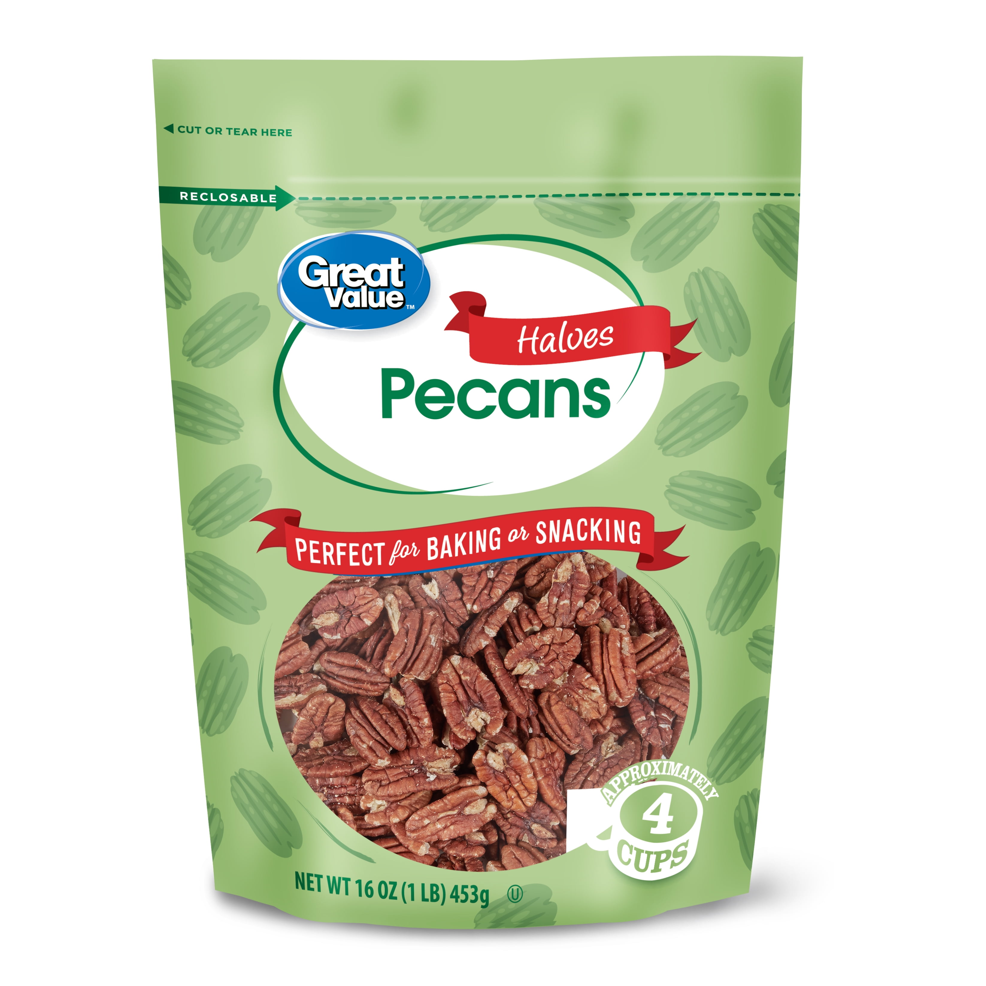 Great Value Pecan Halves, 16 oz
