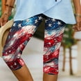 thumbnail image 4 of QATAINLAV Scrunch Butt Leggings for Women 4th of July Stretch High Waisted Workout Capri Leggings American Flag Patriotic Cropped Pants Multicolor S Lightning Sales, 4 of 8
