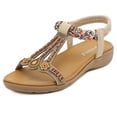 thumbnail image 2 of 【2230-3】Sandalias mujer correas elásticas versátiles y sandalias ligeras y cómodas (Beige 38), 2 of 9