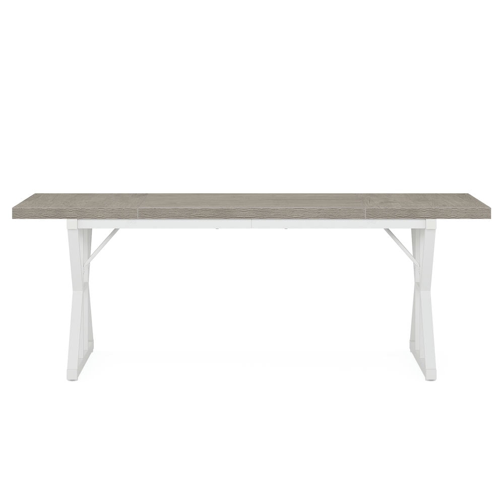 Spaco 6FT Conference Table, Rectangle Meeting Room Table Executive Desk, Desk for Indoor as Home, Office, Gray+White
