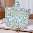thumbnail image 5 of Fairy Tale Princess Castle Pattern Hooded Bath Towel，60"x35" for Ages 3 To 12 Kids, Quick Dry Lightweight Soft Microfiber Hood Beach Towel Cover Up for Kids, 5 of 7