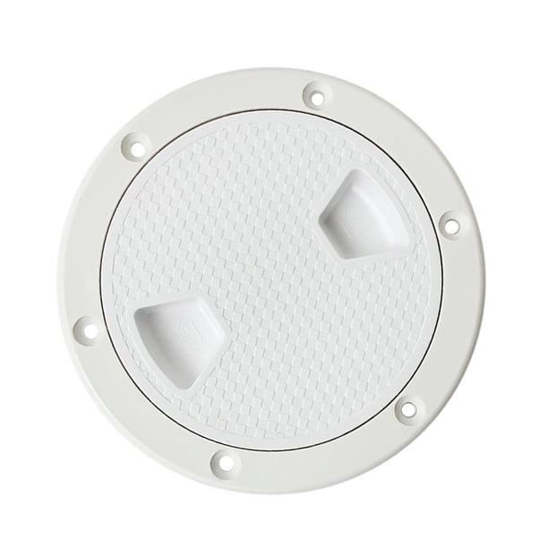 Scienceny Cubierta de escotilla de acceso para barco marino RV, color blanco, 6.0 in, placa de cubierta atornillable Bombillas para automóviles 4 pulgadas