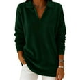 thumbnail image 1 of Chandail pour Femmes, Mode Décontractée Automne Hiver Couleur Unie Manches Longues Col Rabattu Ample Confortable, Vêtements d'Automne pour Femmes, 1 of 6